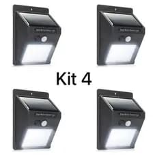 Luminária Solar Parede 30 Led Com Sensor Presença Jardim Externa Prova D'água Movimento