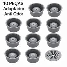 10 Adaptadores Ralo Anti Mau Cheiro De 10cm Porta Grelha Anti Odor e Tira Cheiro Ruim Sem Obra Fácil Instalação