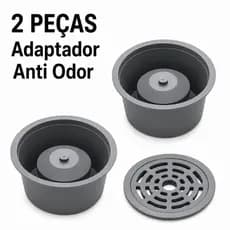 2 Adaptadores Ralo Anti Mau Cheiro De 10cm Porta Grelha Anti Odor e Tira Cheiro Ruim Sem Obra Fácil Instalação