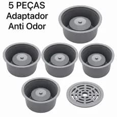 5 Adaptadores Ralo Anti Mau Cheiro De 10cm Porta Grelha Anti Odor e Tira Cheiro Ruim Sem Obra Fácil Instalação