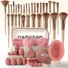 Conjunto 24/25/29/30/32Pincéis De Maquiagem Profissional com esponja de maquiagem com bolsa