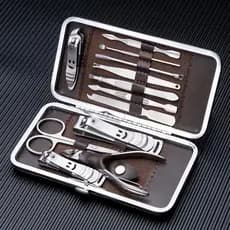 Kit Cortador De Unha Manicure Portatil Estojo Pinca Tesoura 12 peças