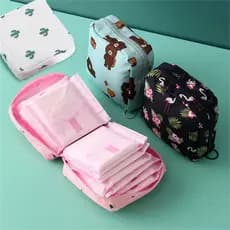Kit 2 Peças Saco Bolsa Multifuncional De Absorvente Higiênico Viagem Guardanapo Armazenamento De Cosméticos Impermeavel