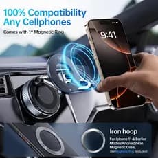 Suporte Magnético Ajustável e Dobrável Para Telefone Ímã Forte , 360 ° Giratório Com Ventosa A Vácuo Para Painel 99P