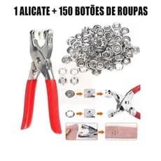 Alicate Aplicador com 100 Botões de Pressão de Metal, Kit Completo para Roupas, Costura e Artesanato - 99P