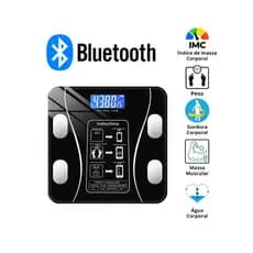 Balança Corporal Digital com Bioimpedância Bluetooth Medição Profissional (Balança Preto)