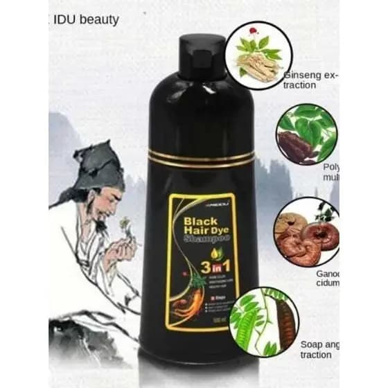 MEIDU Shampoo Tintura de Cabelo Capa Tintura de Cabelo Branco Preto 500ml