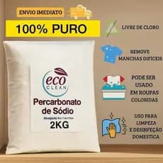 Percarbonato de Sódio 100% Puro Tira Manchas Roupas Brancas Limpeza Pesada 500g 1kg 2kg