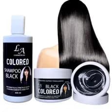Kit Shampoo e Máscara Tonalizante Black 300ml La Cosméticos Sem Amônia