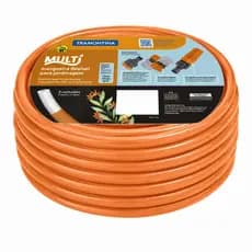 Mangueira Jardim Laranja Multi Tramontina 1/2" em PVC 3 Camadas 20MT C/ Engates Rápidos e Esguicho