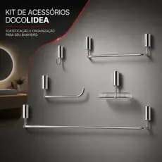 Kit de acessórios de parede C/ 5 Peças Para Lavatório Docol Idea Cromado