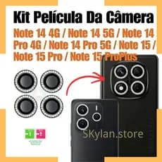 KIT Película Metal diamante Protetor Câmera Para Xiaomi Redmi Note14 4G 5G/ Note14 Pro 4G 5G /Note 15 /Note15Pro/Proplus