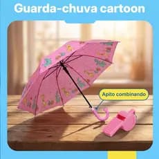 Guarda Chuva Infantil Criança Automático Reforçado Proteção Sol UV Estampada