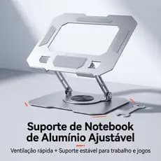 Suporte de Mesa para Tablet 360° Base Ajustável e Dobrável Suporte Ergonômico