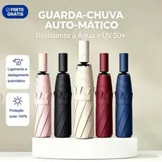 Novo Guarda Chuva Automático Alta Resistência a Chuvas e Vento Forte Com Proteção UV