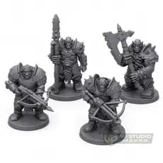 Kit Miniaturas Rpg Orcs Guerreiros 4 Peças Rico Em Detalhes