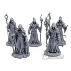 Kit 5 Miniaturas Rpg Magos Alta Qualidade Tabuleiro