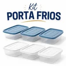 Organizador de Geladeira Porta Frios com Tampa 2 Divisórias Empilhável 1,5L