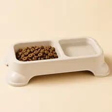 Comedouro Pet Duplo Cachorro e Gato 600ml Bebedouro 2 em 1 Resistente Fácil de Limpar