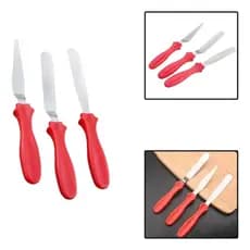 Kit 3 Espátulas De Inox Para Confeitar Decorar Bolo Torta Pão Em Inox Multiuso
