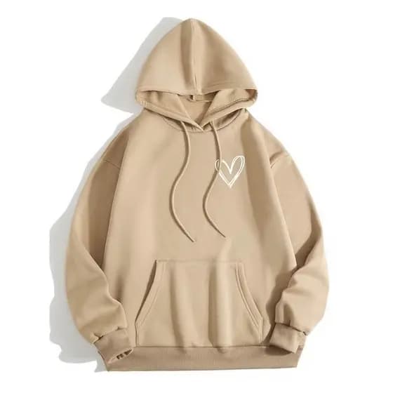 Moletom Feminino Confortavel Com Bolso e Capuz Estampado corações Dia Dos Namorados Fofo Envio Rapido