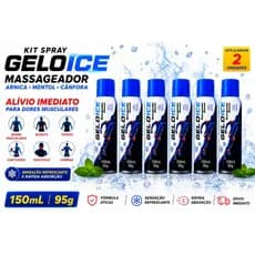 KIT 6 Spray Massageador Aerossol Geloice Alivia Dor Muscular Bursite
