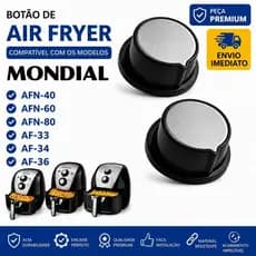 Kit 2 Botão Timer Knob Air Fryer Mondial Afn-40 Afn-50 Afn-60 Afn-80