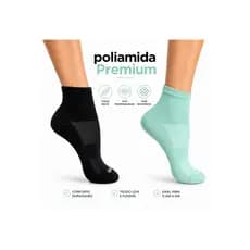 Kit 2 Meia feminina de Poliamida Corrida Ciclismo Caminhada Cano Curto RIKAM Conforto