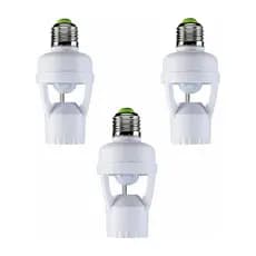 Kit 3 Sensor de Movimento para lâmpada Soquete E27 com sensor de presença Bivolt 110V 220V