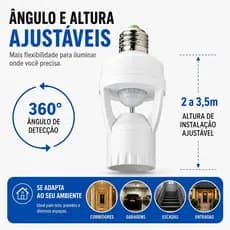 Sensor de Presença com Fotocélula para Lâmpada Soquete E27 – Acionamento Automático