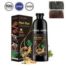 Shampoo colorante 3 em 1 de gergelim preto e ginseng nutre a raiz do cabelo, preto, marrom, cobre cabelos brancos