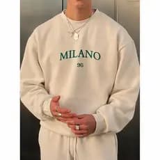 Moletom gola redonda Oversized  Milano 96 Estilo Minimalista Premium