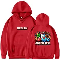 Moletom Canguru Roblox Infantil e Adulto Preto com Capuz - Estampa Gamer Exclusiva