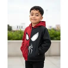 blusa corta vento infantil dupla face homem aranha