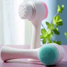 Escova Limpeza Facial 2 Em 1 Aparelho Massagem Esponja Cerdas Macias Dupla Face Escova De Limpeza De Cravos