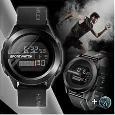 Redondo Relógio digital multifuncional LED masculino, ideal para esportes ao ar livre.