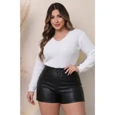 blusa de frio feminina estilosa tricot manga longa decote v tricô plus size