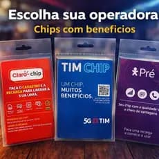 Chip Claro TIM VIVO 4G Original Micro Mini Pré-Pago Recarga Benefícios Rápido Internet Ligações