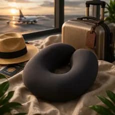 Travesseiro Almofada de Pescoço Viagem Encosto Descanso Ortopédico Conforto Portátil Ajustável Leve