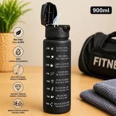 Garrafa Motivacional 300ml 900ml 2L Com Marcador De Horário Academia Fitness BPA Free