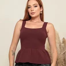 Blusa Feminina Tricot Regata Barra Rodada Modal Roupa Feminina Blusa Feminina Estilosa