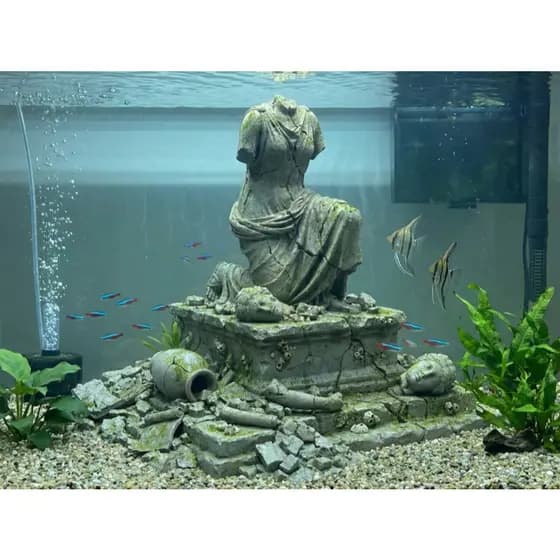 Decoração Aquario Estatua Musa - SEM OS ENFEITES DE MUSGO