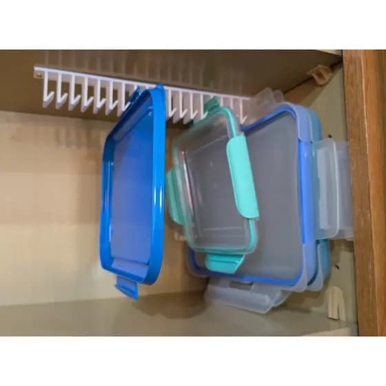 Suporte Organizador de Tampas Tupperware e Potes - 10 Espaços