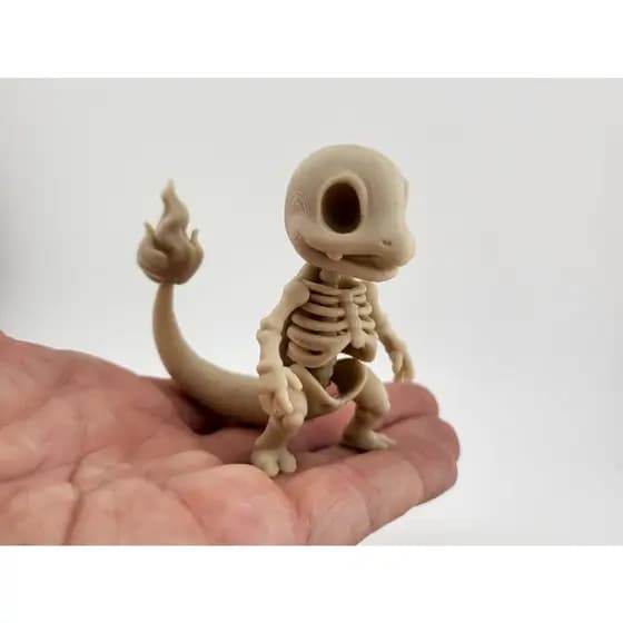 Decoração Aquário Charmander Pokémon Esqueleto BRANCO