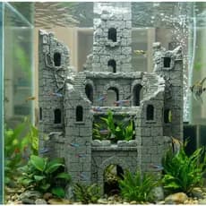 Decoração de Aquario Castelo Estilo Ruínas Medievais