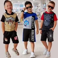 Conjunto Infantil Menino Roblox Sonic Homem-Aranha Spider