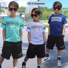Kit 3 Conjuntos Dry Fit Infantil Menino Conforto e Estilo do 4 ao 14 anos