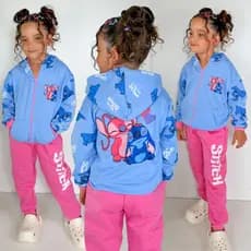Conjunto Infantil Juvenil de Inverno Menina de Moletinho Confortável