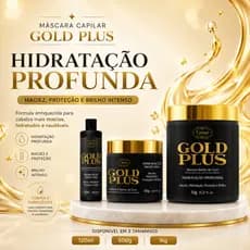 Máscara Gold Plus Banho de Ouro Maciez Intensa Lisso Cosméticos