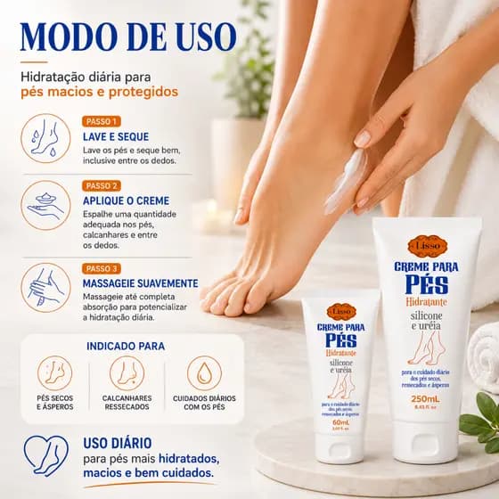 Creme Hidratante para os Pés Lisso Cosméticos
